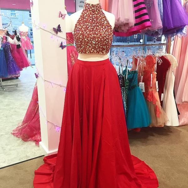 red formal two piece